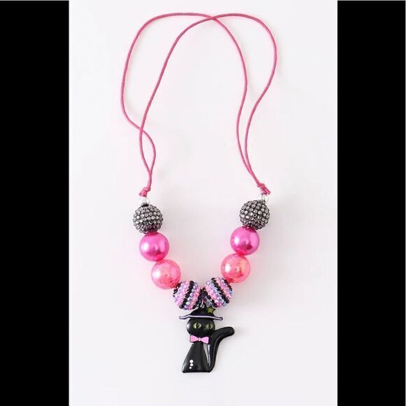 Halloween Cat Witch Bubble Kids Necklace - Picture 1 of 1